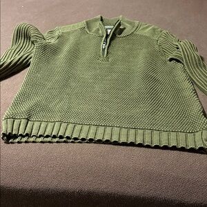 Men's Green V-Neck Sweater